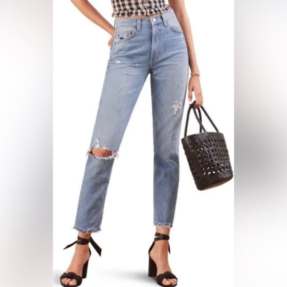 Reformation Light Blue High Rise Jeans 28